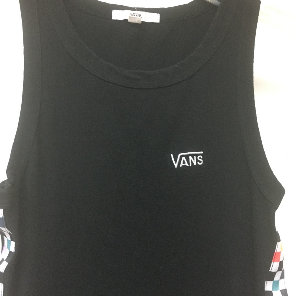 VANS Black Checkered Side Sleeveless Midi Tank Dress - Picture 6 of 14
